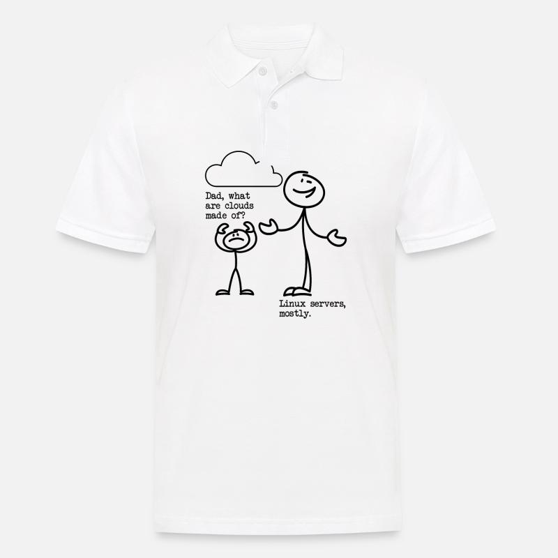 What are clouds made of? Linux servers mostly! - Men's Polo Shirt - white