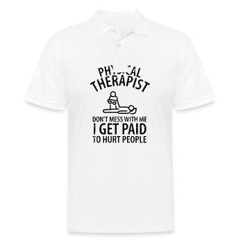 Cadeau drôle de physiothérapeute disant drôle - Polo Homme - blanc - Devant - Kai (181cm)