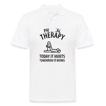 Cadeau drôle de physiothérapeute disant drôle - Polo Homme - blanc - Devant - Kai (181cm)