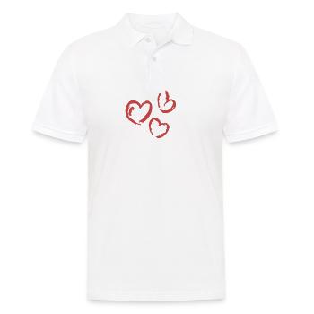 Cadeau de conception de coeur coeurs - Polo Homme - blanc - Devant - Kai (181cm)