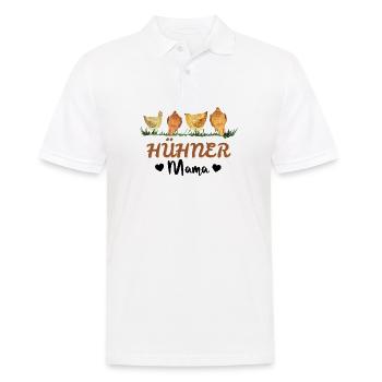Hühner Mama - Huhn Hühnerbesitzer Spruch - Männer Poloshirt - Weiß - Vorne - Kai (181cm)