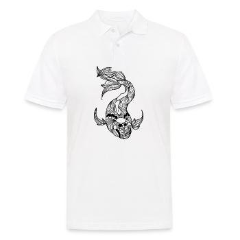 Koi Karpfen Koi Mandala Zeichnung Gartenteich - Männer Poloshirt - Weiß - Vorne - Kai (181cm)