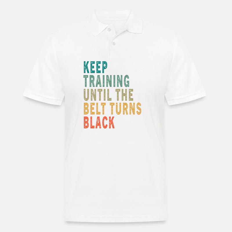 Halten Sie Training, bis der Gürtel schwarz Vintage wird - Männer Poloshirt - Weiß