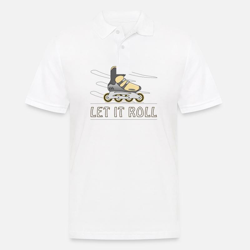 INLINE SKATER LET IT ROLL - Männer Poloshirt - Weiß