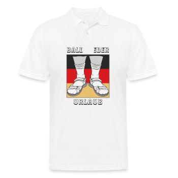 BALD WIEDER URLAUB - Männer Poloshirt - Weiß - Vorne - Kai (181cm)