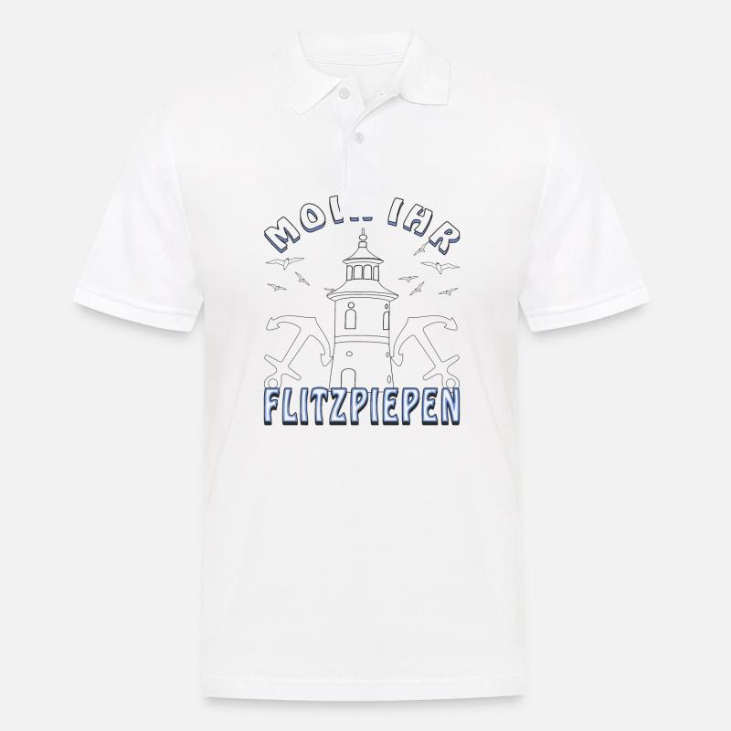 MOIN IHR FLITZPIEPEN - Männer Poloshirt - Weiß