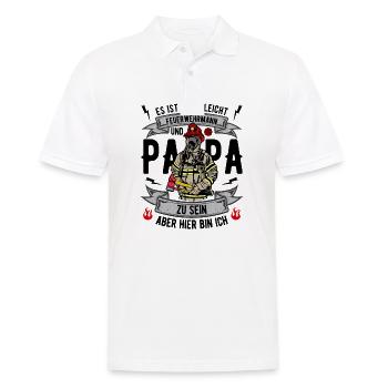 Feuerwehr Papa - Männer Poloshirt - Weiß - Vorne - Kai (181cm)