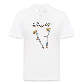 KRÜCKEN LÄUFT - Männer Poloshirt - Weiß - Vorne - Kai (181cm)