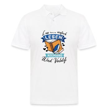 Witziger Buchliebhaber Spruch, Bücherfan Geschenk - Männer Poloshirt - Weiß - Vorne - Kai (181cm)