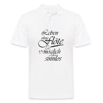 Flöte Querflöte Spielerin Orchester Instrument Mus - Männer Poloshirt - Weiß - Vorne - Kai (181cm)