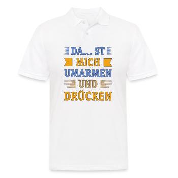 DARFST MICH UMARMEN UND DRÜCKEN - Männer Poloshirt - Weiß - Vorne - Kai (181cm)
