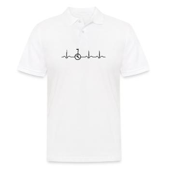 Heartbeat monocycle conduire Unicycle conducteur ECG monocycle - Polo Homme - blanc - Devant - Kai (181cm)