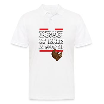 Drop It Like A Sloth - Polo Homme - blanc - Devant - Kai (181cm)