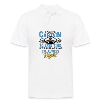 I'm Captain I'm Always Right Funny - Men's Polo Shirt - white - Front - Kai (181cm)