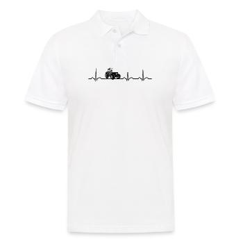 Tractor heartbeat farmer farmer tractor driving - Men's Polo Shirt - white - Front - Kai (181cm)