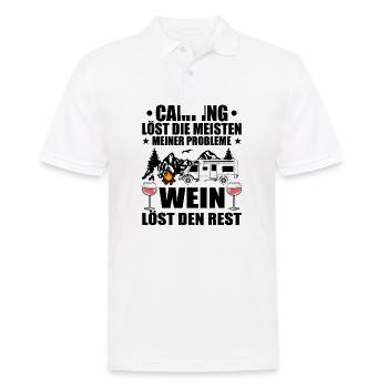 Camping und Wein - Männer Poloshirt - Weiß - Vorne - Kai (181cm)