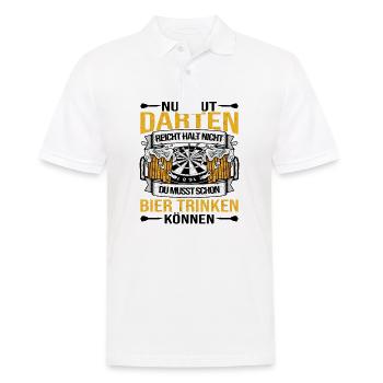 Nur gut darten reicht nicht du musst Bier trinken - Männer Poloshirt - Weiß - Vorne - Kai (181cm)