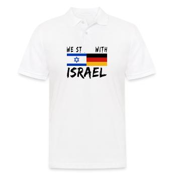 Se tient avec Israël | Allemagne Israël Amitié - Polo Homme - blanc - Devant - Kai (181cm)