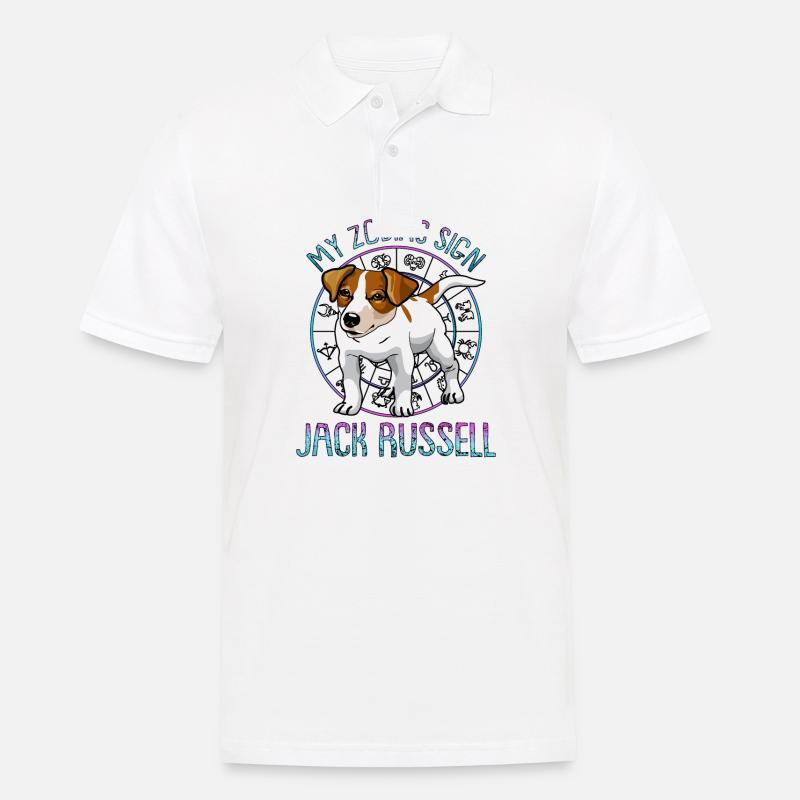 Sternzeichen Jack Russel - Männer Poloshirt - Weiß