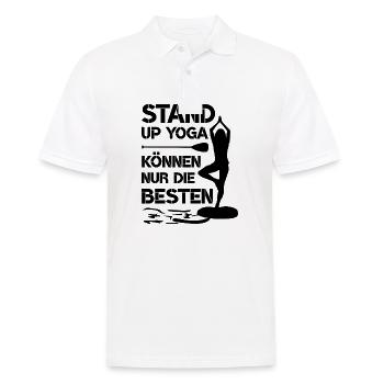 SUP Stand up - Männer Poloshirt - Weiß - Vorne - Kai (181cm)