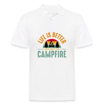 Camping Zelten Natur Freiheit Urlaub Ferien - Männer Poloshirt - Weiß - Vorne - Kai (181cm)