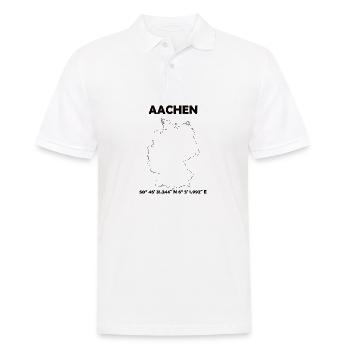 Aachen Map - Men's Polo Shirt - white - Front - Kai (181cm)