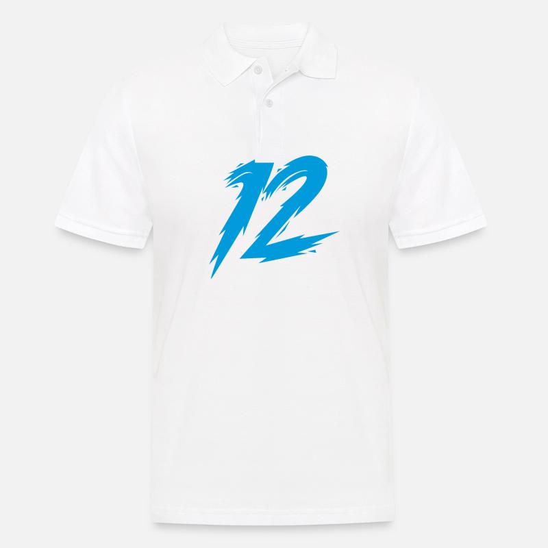 12 - Männer Poloshirt - Weiß