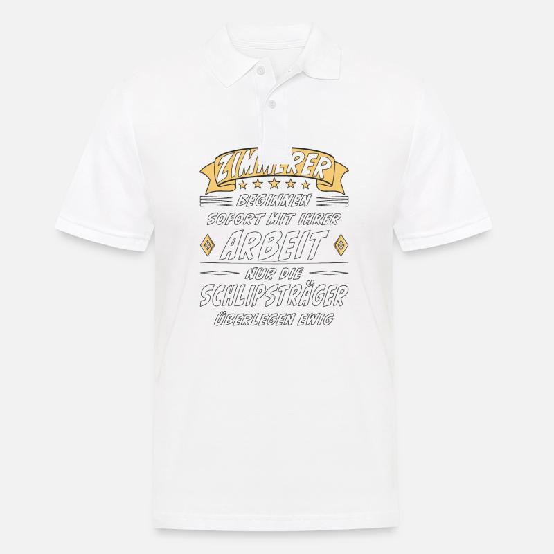 ZIMMERER BEGINNEN SOFORT - Männer Poloshirt - Weiß