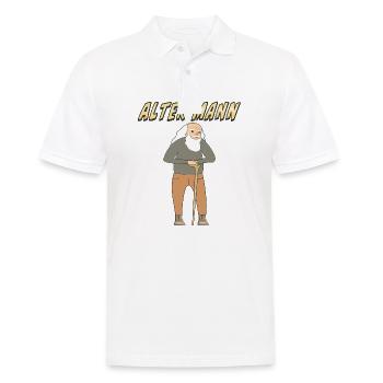 ALTER MANN - Männer Poloshirt - Weiß - Vorne - Kai (181cm)