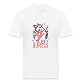 Just A Girl Who Loves Horses Doux Chevaux Motif - Polo Homme - blanc - Devant - Kai (181cm)