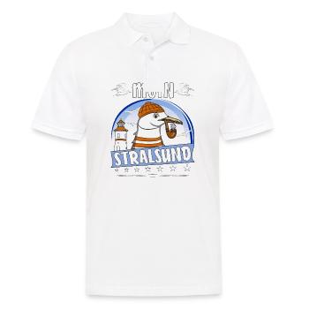 MÖWE MOIN STRALSUND - Männer Poloshirt - Weiß - Vorne - Kai (181cm)