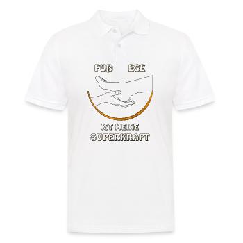 FUßPFLEGE IST MEINE SUPERKRAFT - Männer Poloshirt - Weiß - Vorne - Kai (181cm)