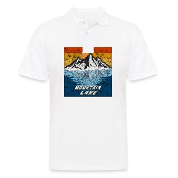 BERG VOIR LAC DE MONTAGNE GRUNGE - Polo Homme - blanc - Devant - Kai (181cm)