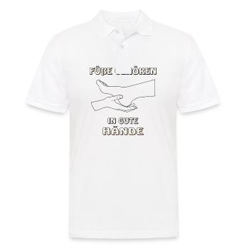 FÜßE GEHÖREN IN GUTE HÄNDE - Männer Poloshirt - Weiß - Vorne - Kai (181cm)