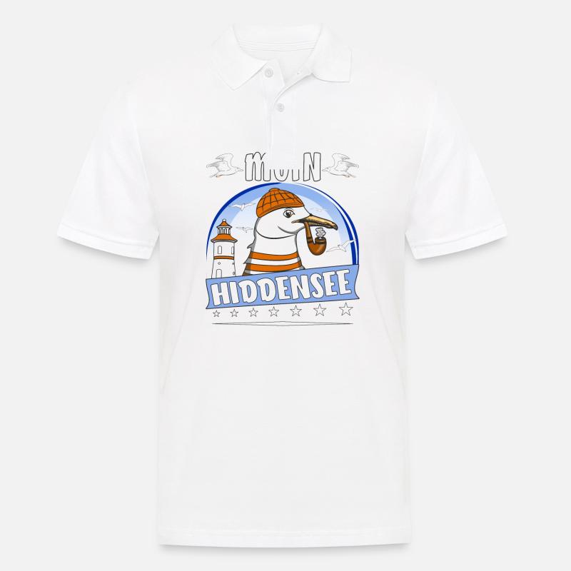 MÖWE MOIN HIDDENSEE - Männer Poloshirt - Weiß