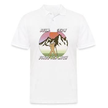 BERG SONNE BEIM PILGERN FINDE ICH MICH - Männer Poloshirt - Weiß - Vorne - Kai (181cm)