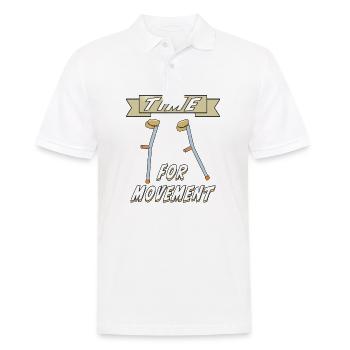 KRÜCKEN TIME FOR MOVEMENT - Männer Poloshirt - Weiß - Vorne - Kai (181cm)