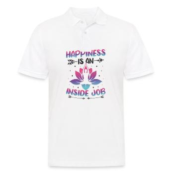 Buntes Namaste Yoga Lotusblume Meditation - Männer Poloshirt - Weiß - Vorne - Kai (181cm)
