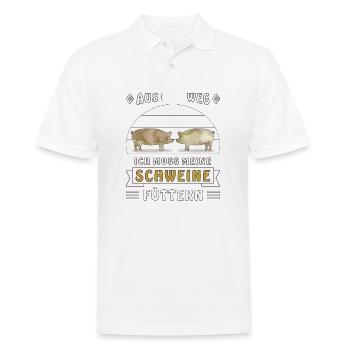 AUS DEM WEG ICH MUSS MEINE SCHWEINE FÜTTERN - Männer Poloshirt - Weiß - Vorne - Kai (181cm)