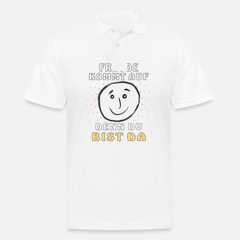 FREUDE KOMMT AUF DENN DU BIST DA - Männer Poloshirt - Weiß