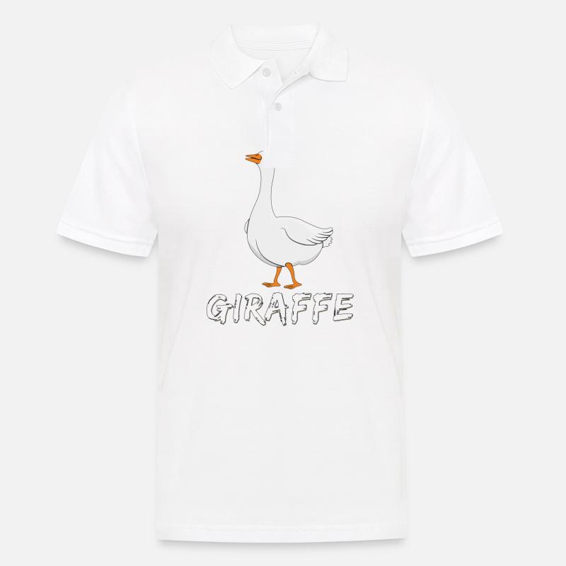 GANS GIRAFFE - Männer Poloshirt - Weiß