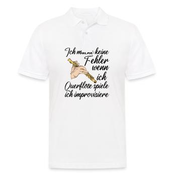 Querflöte - Männer Poloshirt - Weiß - Vorne - Kai (181cm)