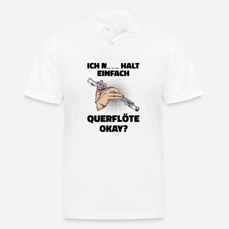Querflöte - Männer Poloshirt - Weiß