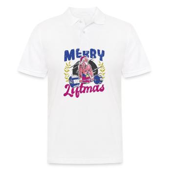 Merry Liftmas Bodybuilder Santa Powerlifting - Men's Polo Shirt - white - Front - Kai (181cm)