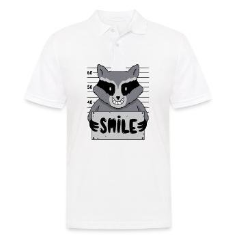 Dessin animé Raton laveur Photo Sourire Prison Humour - Polo Homme - blanc - Devant - Kai (181cm)