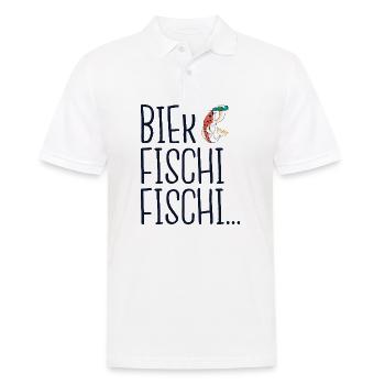 Bier Fischi Fischi Fischi... - Männer Poloshirt - Weiß - Vorne - Kai (181cm)