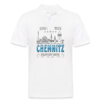 AUS DEM WEG CHEMNITZ BRAUCHT MICH - Männer Poloshirt - Weiß - Vorne - Kai (181cm)