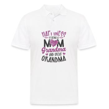 Le bonheur c'est maman grand-mère et arrière-grand-mère - Polo Homme - blanc - Devant - Kai (181cm)
