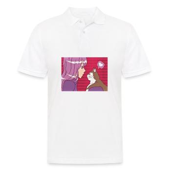Juste une fille qui aime Anime et Cats Anime Merch - Polo Homme - blanc - Devant - Kai (181cm)