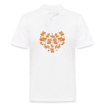 Renards en forme de cœur, renard doux pour les femmes - Polo Homme - blanc - Devant - Kai (181cm)